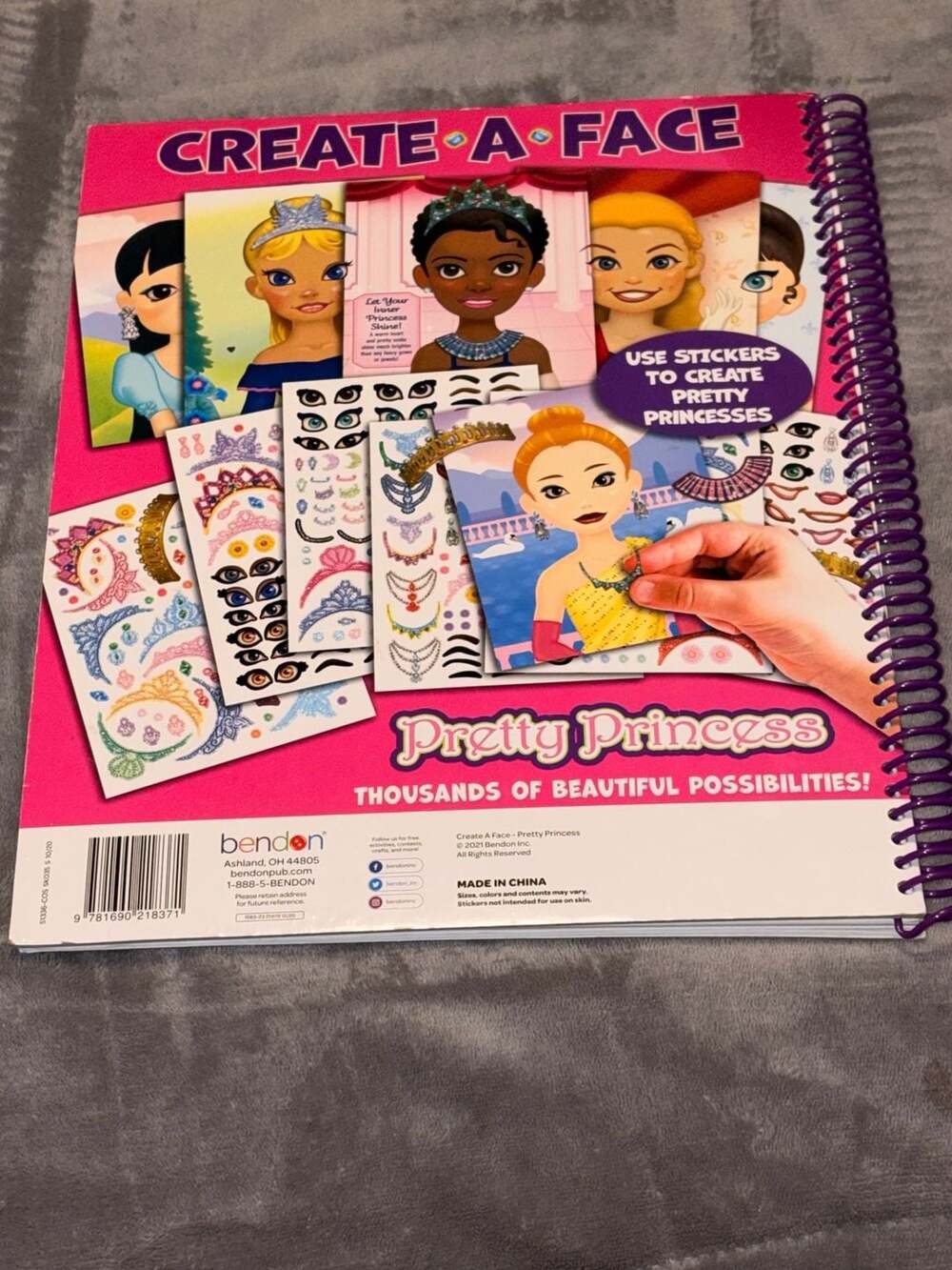 Bendon Create-A-Face Pretty Princess Sticker Activity Pad - Picture 3 of 4